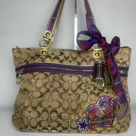 Coach Handbags - Rare Coach Poppy Signature Applique Tartan Glam Tote